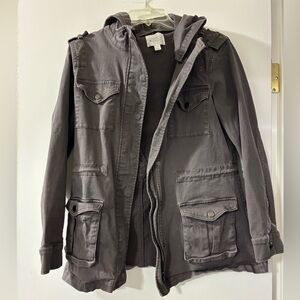 Market & Spruce Charcoal Military Jacket